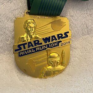 2019 Run Disney WDW Star‎ Wars Rival Run 10K Medal Lanyard Han Solo Boba Fett
